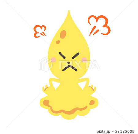しずくのキャラクター 正面 黄 プンプン のイラスト素材