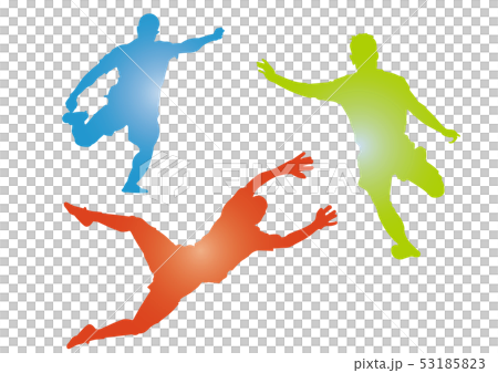 サッカーシルエットのイラスト素材