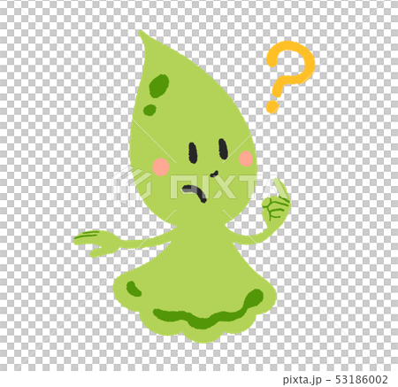 しずくのキャラクター・横向き・緑　（はてなマーク） 53186002