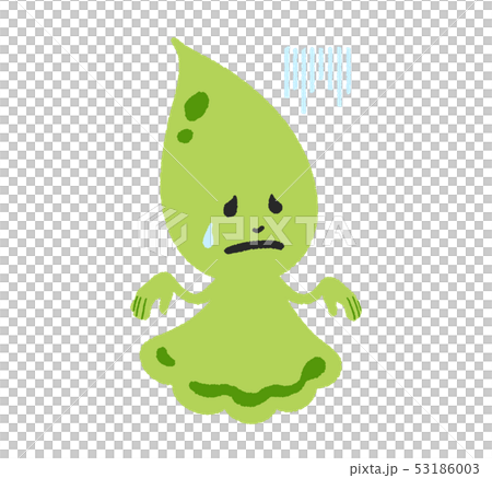 しずくのキャラクター・横向き・緑　（しくしく） 53186003