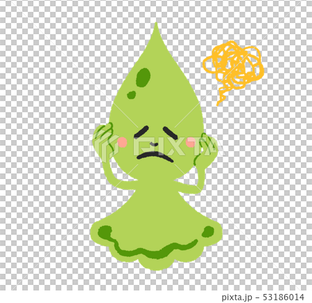 しずくのキャラクター・正面・緑　（困る） 53186014