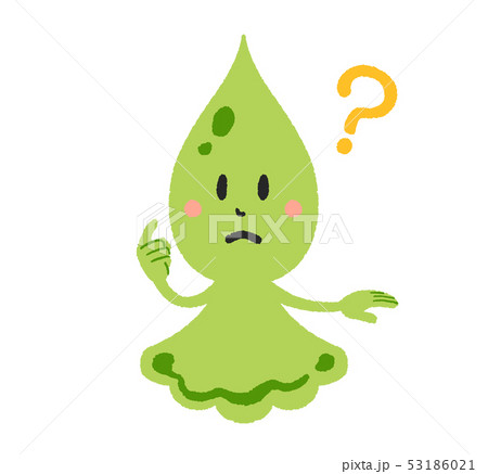 しずくのキャラクター・正面・緑　（はてなマーク） 53186021