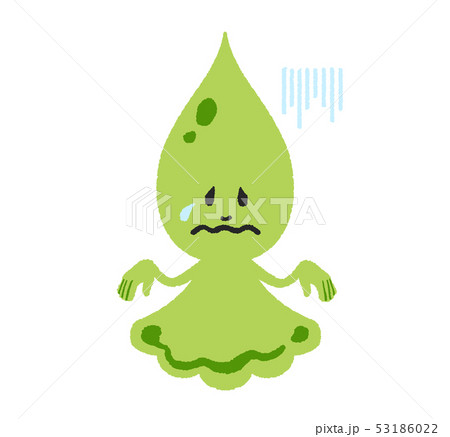 しずくのキャラクター・正面・緑　（しくしく） 53186022