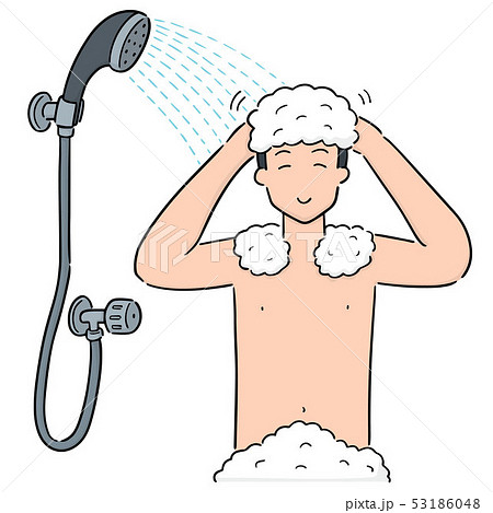 vector of man showering 53186048