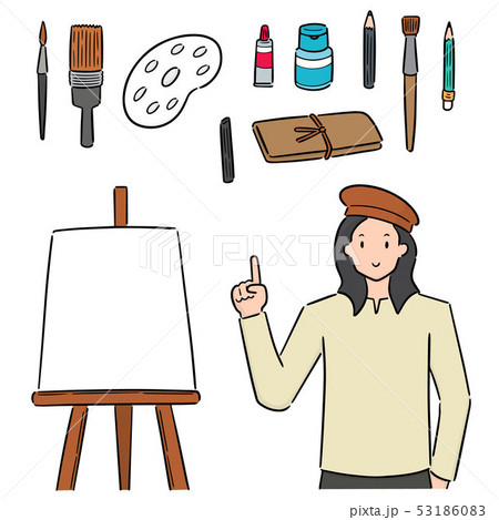 vector set of artist and art equipment vector set of artist and art equipment 53186083