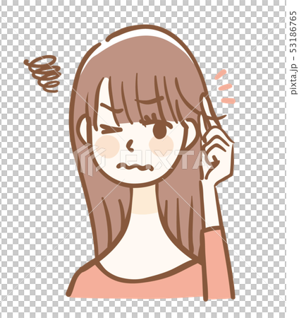 前髪 伸ばしかけ 女性のイラスト素材 前髪 伸ばしかけ 女性のイラスト素材