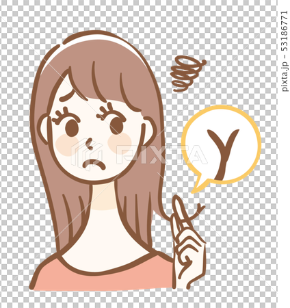 枝毛　悩む　女性 53186771