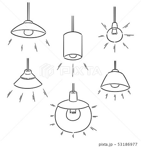 vector set of ceiling lamp 53186977