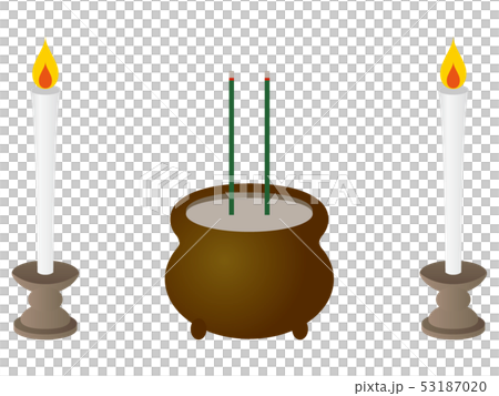 線香とロウソクのイラスト素材