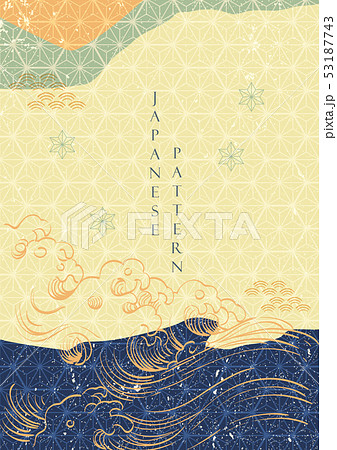 Japanese wave template vector. Geometric pattern Japanese wave template vector. Geometric pattern 53187743