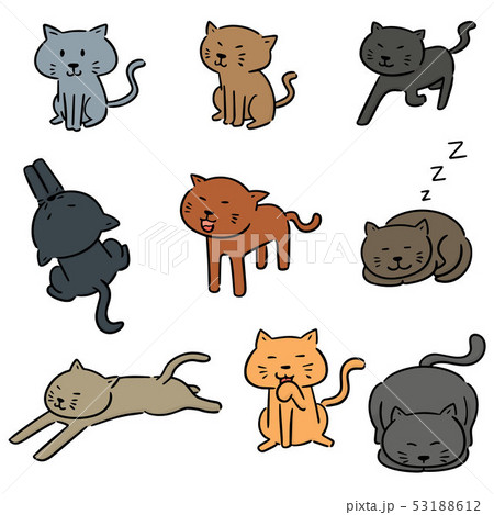 vector set of cats vector set of cats 53188612