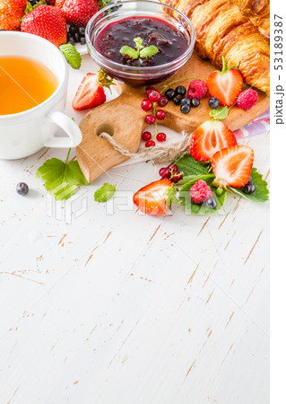 Breakfast - croissants with berries Breakfast - croissants with berries 53189387