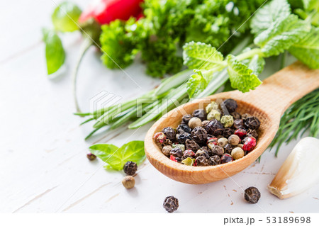 Selection of herbs and spices 53189698