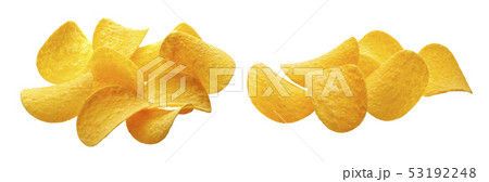 Potato chips isolated on white background 53192248