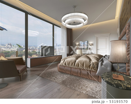 interior of cozy bedroom in modern design with 53193570