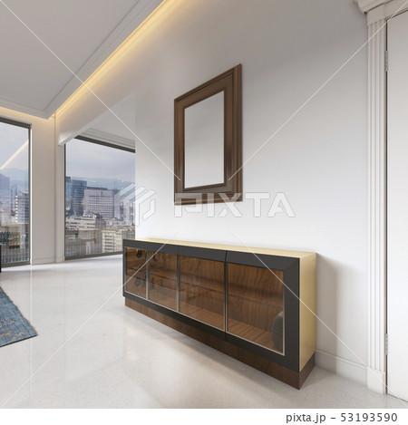 low sideboard with a glass facade with a picture low sideboard with a glass facade with a picture 53193590