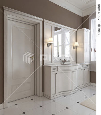 Classic style bathroom decoration, vanity, bath. 53193806