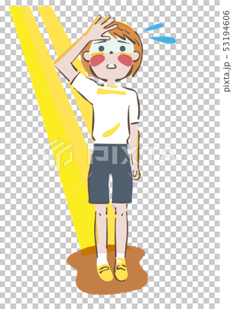 熱中症 太陽の日差しを遮る少女 イラスト 熱中症 太陽の日差しを遮る少女 イラスト 53194606