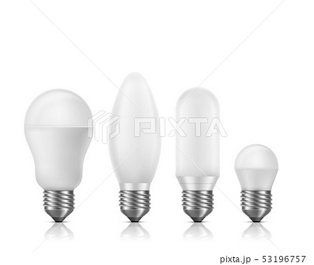 Modern Fluorescent Led Light Bulbs Vector Setのイラスト素材