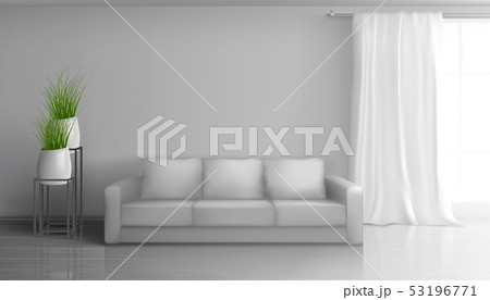 Home living room interior realistic vector mock 53196771