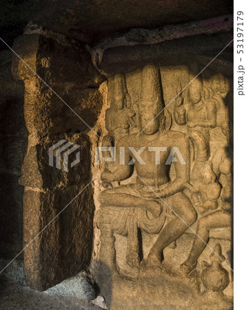 海岸寺院　彫刻　マハーバリプラム 53197179