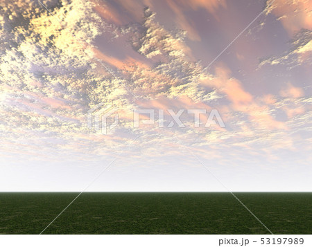 Cg地平線と空のある風景45のイラスト素材