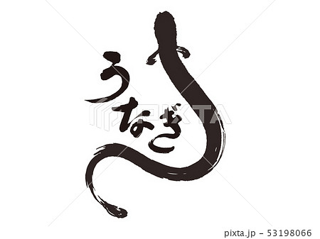鰻　うなぎ　水彩画　筆文字 53198066