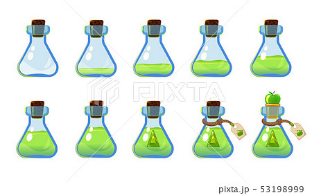 Set of different states of bottle with green Set of different states of bottle with green 53198999