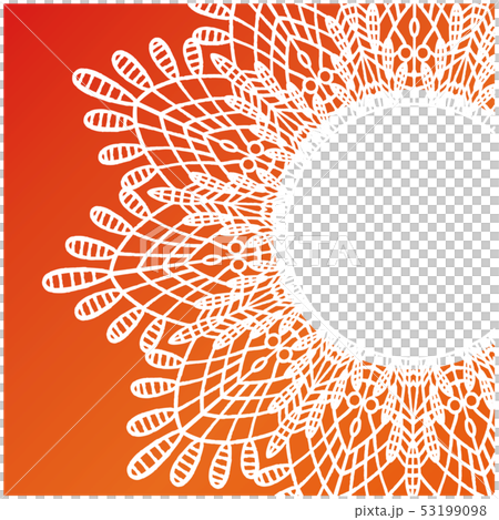 白いレース 円形 フレーム 背景素材のイラスト素材