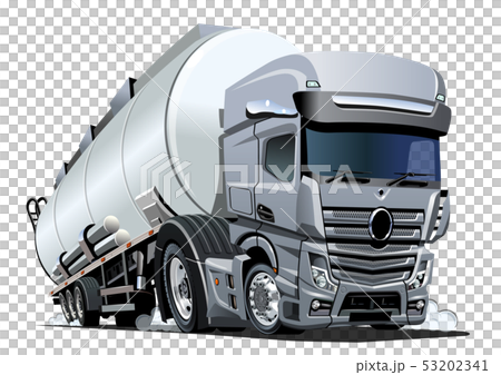 Cartoon semi tanker truck isolated 53202341