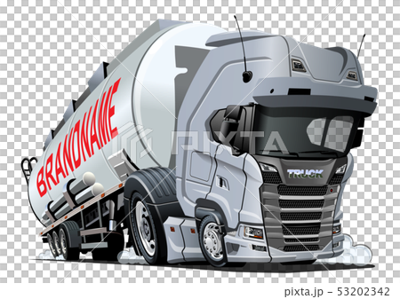 Cartoon semi tanker truck isolated 53202342