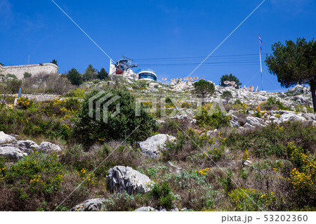 Cable car seen from the Mount Srd walking trail 53202360
