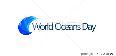 World Oceans Day design template. Ocean health protect graphic symbol. Nature care logo. Environment 53203039