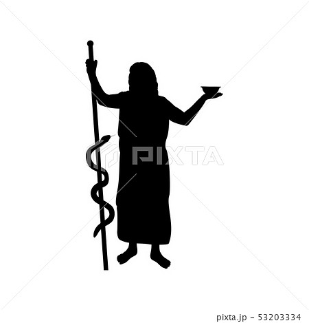 Asclepius god medicine silhouette ancient mythology fantasy 53203334