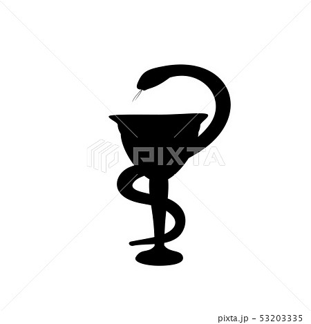 Symbol medicine snake bowl silhouette 53203335