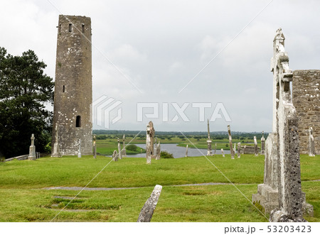 The ancient monastic city of Clonmacnoise in Ireland 53203423