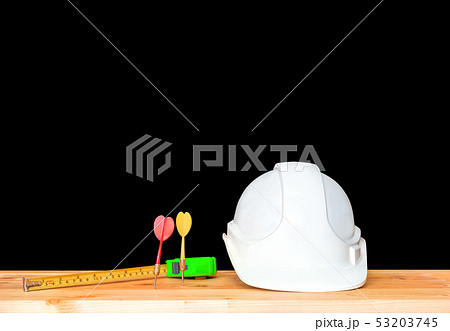 helmet plastic white with dart and measuring tape helmet plastic white with dart and measuring tape 53203745