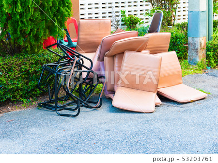 office chair leather brown old damage dirty heap office chair leather brown old damage dirty heap 53203761
