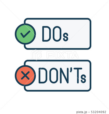 Do And Dont Or Good And Bad Icons のイラスト素材