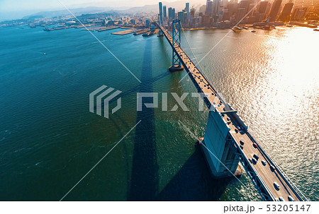 Aerial view of the Bay Bridge in San Francisco 53205147