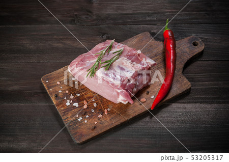 Pork steaks ready to cooking 53205317