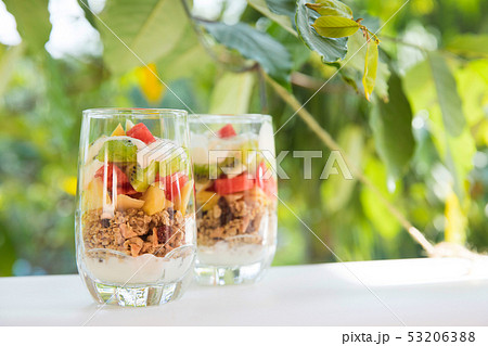 Fresh homemade tropical exotic granola muesli 53206388
