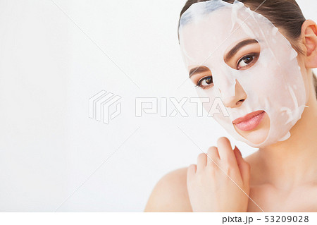 Skin Care. Young Female Removing Mask From Facial Skin. Woman Beauty Face Skin Care. Young Female Removing Mask From Facial Skin. Woman Beauty Face 53209028