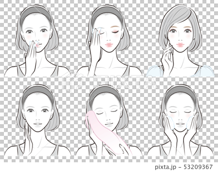 一個女人在做護膚的插圖 一個女人在做護膚的插圖 53209367