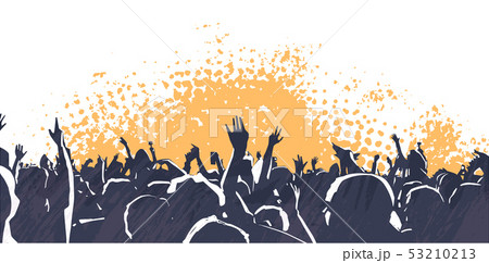 Large crowd of young people at live music festival 53210213