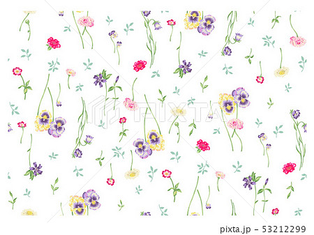 リピートできる春の花柄のイラスト素材