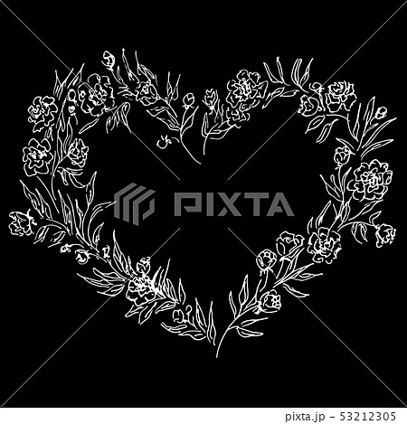 Wreath of roses or peonies flowers in form of Wreath of roses or peonies flowers in form of 53212305