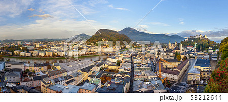 Panorama of Salzburg and Salzach river, Panorama of Salzburg and Salzach river, 53212644