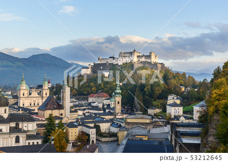 View of Salzburg and Hohensalzburg Fortress on the 53212645