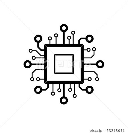 Processor chip vector icon for for graphic design 53213051